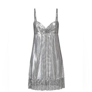 Paco Rabanne Silver Chainmail Mesh Mini Dress NWT Size 40 FR